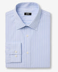 Express Men's Slim in Multi Striped Long Sleeve Non-Iron Dress Shirt