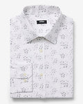 Express Men's Slim Floral Wrinkle-Resistant Everyday Performance Dress Shirt in White