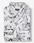 Express Men's Slim Tropical Floral Stretch 1Mx Dress Shirt in White
