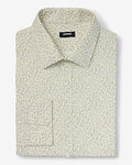 Express Men's Slim Mini Floral Wrinkle-Resistant Everyday Performance Dress Shirt in Yellow Small