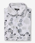 Express Men's Slim Floral Spread Collar Stretch Modern Tech 1Mx Dress Shirt in White Small