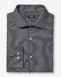 Express Men's Slim Striped Spread Collar 1Mx Dress Shirt in Black Small