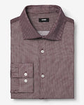 Express Men's Slim Mini Polka Dot Spread Collar 1Mx Dress Shirt in Red Small