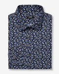 Express Men's Slim Ditzy Floral Wrinkle-Resistant Everyday Performance Dress Shirt in Pitch Black