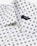 Express Men's Extra Slim Geo Wrinkle-Resistant Everyday Performance Dress Shirt in White