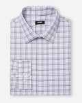 Express Men's Slim Plaid Wrinkle-Resistant Everyday Performance Dress Shirt in White