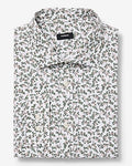 Express Men's Ditzy Floral Modern Slim Spread Collar Stretch Cotton 1Mx Dress Shirt in White