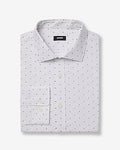 Express Men's Modern Slim Mini Dot Spread Collar Stretch Cotton 1Mx Dress Shirt in White Small