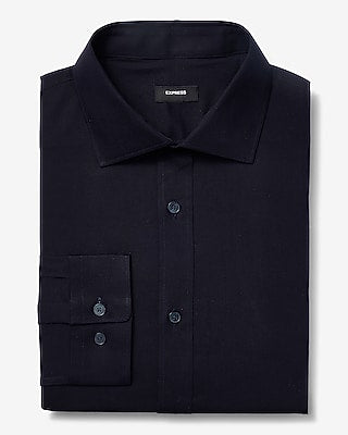 Express Men's Modern Slim Spread Collar Stretch Cotton 1Mx Dress Shirt in Blue Small