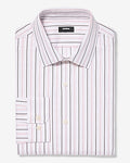 Express Men's Extra Slim Textured Striped Cotton Stretch 1Mx Dress Shirt in Dusty Pink
