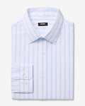 Express Men's Slim Classic Striped Wrinkle-Resistant Everyday Performance Dress Shirt in White Small