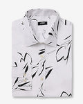 Express Men's Slim Abstract Floral Wrinkle-Resistant Everyday Performance Dress Shirt in White