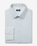 Express Men's Slim Mini Dot Modern Tech 1Mx Dress Shirt in Green Small