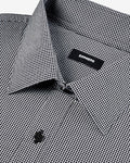 Express Men's Slim Mini Windowpane Wrinkle-Resistant Everyday Performance Dress Shirt in Black Small