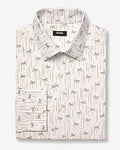 Express Men's Slim Mini Palm Tree Wrinkle-Resistant Everyday Performance Dress Shirt in White