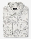 Express Men's Slim Tropical Bird Wrinkle-Resistant Everyday Performance Dress Shirt in White