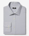 Express Men's Slim Mini Plaid Wrinkle-Resistant Everyday Performance Dress Shirt in Sage Mist
