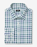 Express Men's Extra Slim Plaid Wrinkle-Resistant Everyday Performance Dress Shirt in Green