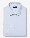 Express Men's Slim Textured Check Plaid Modern Tech 1Mx Dress Shirt in Blue Small
