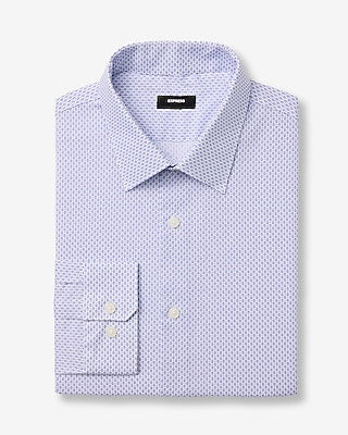 Express Men's Slim Geo Print Cotton Stretch 1Mx Dress Shirt Small