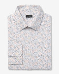 Express Men's Slim Mini Floral Wrinkle-Resistant Everyday Performance Dress Shirt in Soft Blush