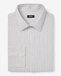Express Men's Slim Striped Wrinkle-Resistant Everyday Performance Dress Shirt in Ivory