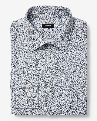 Express Men's Slim Stretch Modern Tech 1Mx Dress Shirt in Green Small