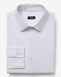 Express Men's Slim Mini Dot Stretch Modern Tech 1Mx Dress Shirt in White Small