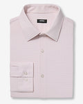 Express Men's Slim Geo Floral Stretch Modern Tech 1Mx Dress Shirt in Pink Small