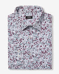 Express Men's Slim Mini Floral Stretch Modern Tech 1Mx Dress Shirt in White Small