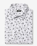Express Men's Slim Contrast Floral Modern Tech 1Mx Dress Shirt in White