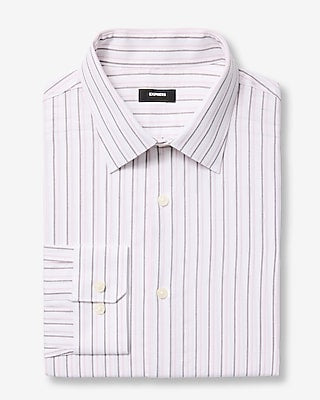 Express Men's Slim Multi Striped Textured Stretch Dress Shirt in Soft Blush