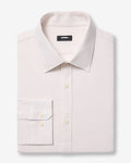 Express Men's Slim Mini Striped Textured Linen-Blend Stretch Dress Shirt in Blue Small
