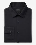 Express Men's Classic Stretch Modern Tech 1Mx Dress Shirt in Black Small