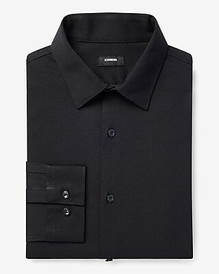 Express Men's Classic Stretch Modern Tech 1Mx Dress Shirt in Black Small