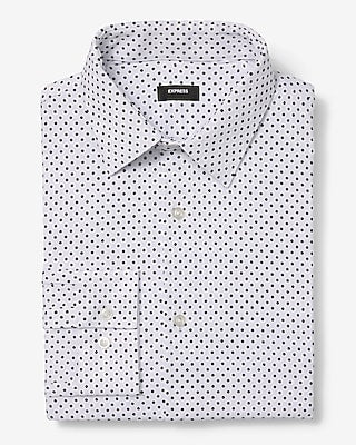 Express Men's Slim Polka Dot Modern Tech 1Mx Dress Shirt in White
