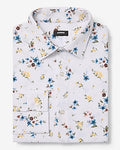 Express Men's Slim Spring Floral Modern Tech 1Mx Dress Shirt in White Small