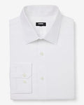 Express Men's Extra Slim Textured Diamond Print Stretch 1Mx Dress Shirt in White