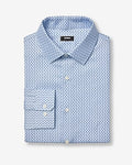 Express Men's Extra Slim Mini Geo Dots Stretch 1Mx Dress Shirt in Sky Blue