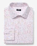 Express Men's Slim Mini Birds Stretch Modern Tech 1Mx Dress Shirt in White