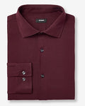 Express Men's Slim Spread Collar Modern Tech 1Mx Dress Shirt in Red Small