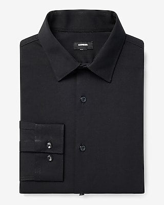 Express Men's Slim Stretch Modern Tech 1Mx Dress Shirt in Black Small