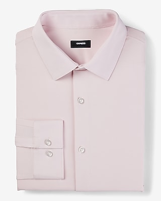 Express Men's Slim Stretch Modern Tech 1Mx Dress Shirt in Pink Small