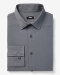 Express Men's Slim Stretch Modern Tech 1Mx Dress Shirt in Gray Small