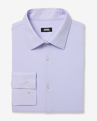 Express Men's Slim Stretch Modern Tech 1Mx Dress Shirt in Purple Small