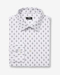 Express Men's Slim Geo Diamond Modern Tech 1Mx Dress Shirt in White Small