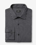 Express Men's Slim Dash Striped Stretch Modern Tech 1Mx Dress Shirt in Black Small