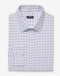 Express Men's Slim Plaid Check Wrinkle-Resistant Everyday Performance Dress Shirt in White