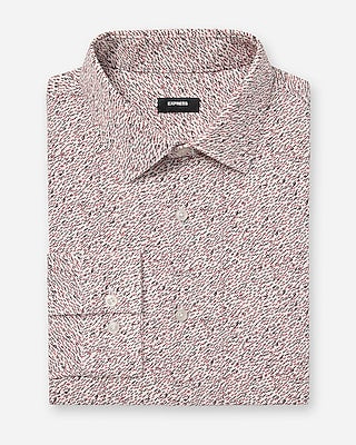 Express Men's Slim Stretch Modern Tech 1Mx Dress Shirt in Red Small