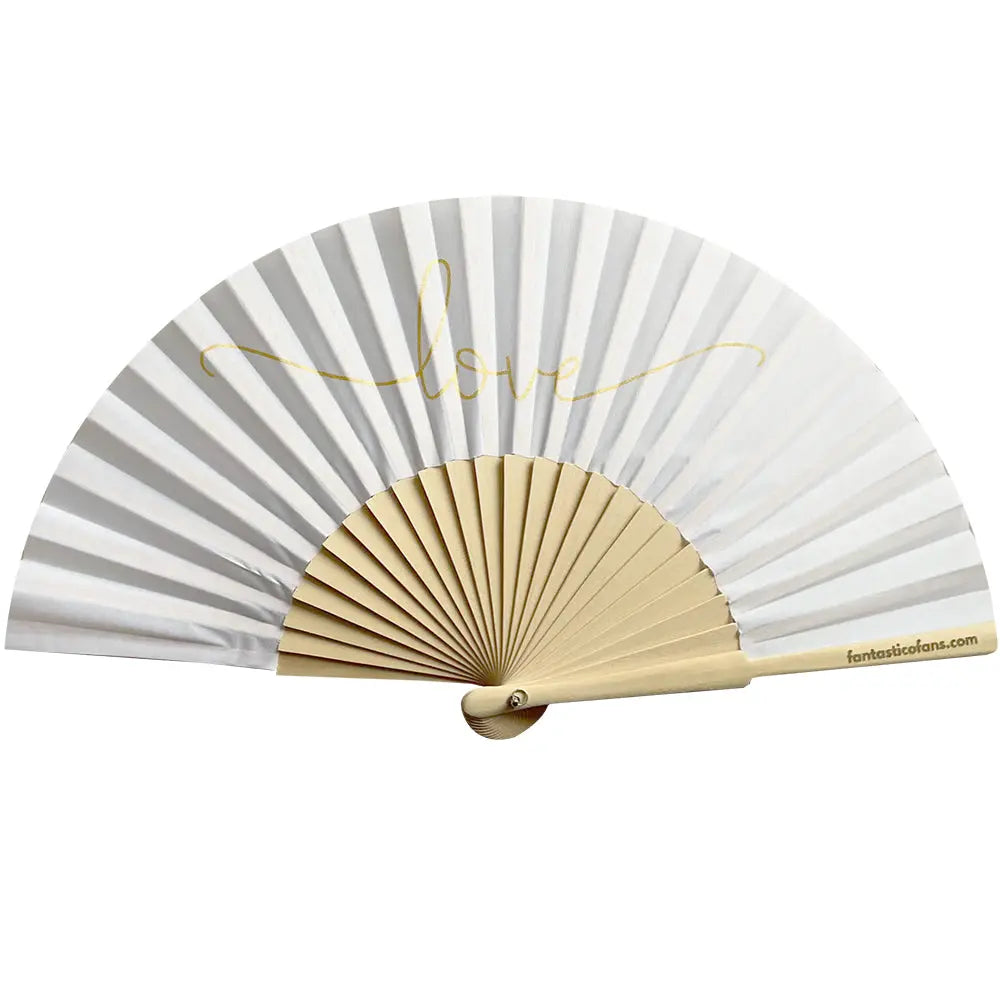 Love Gold Script 23cm fan